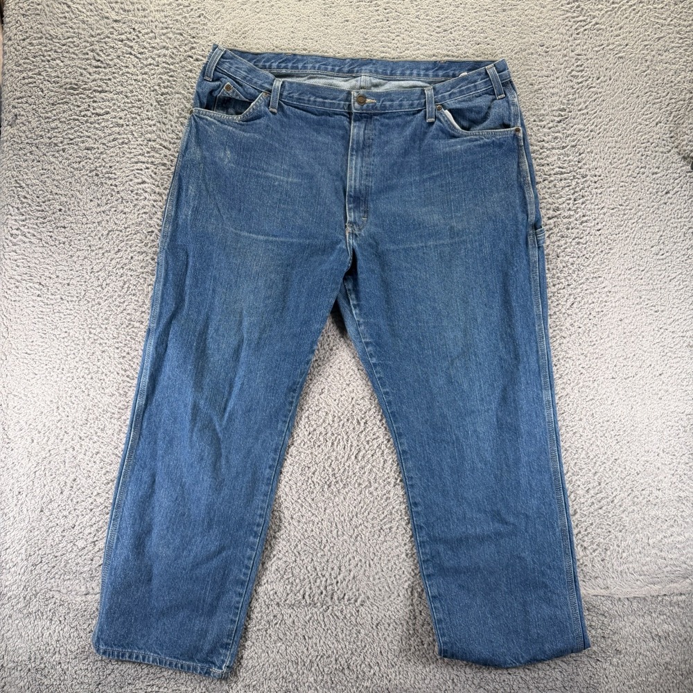 Dickies Jeans Mens 42x30 Blue Cotton Denim Straight Workwear Carpenter Utility